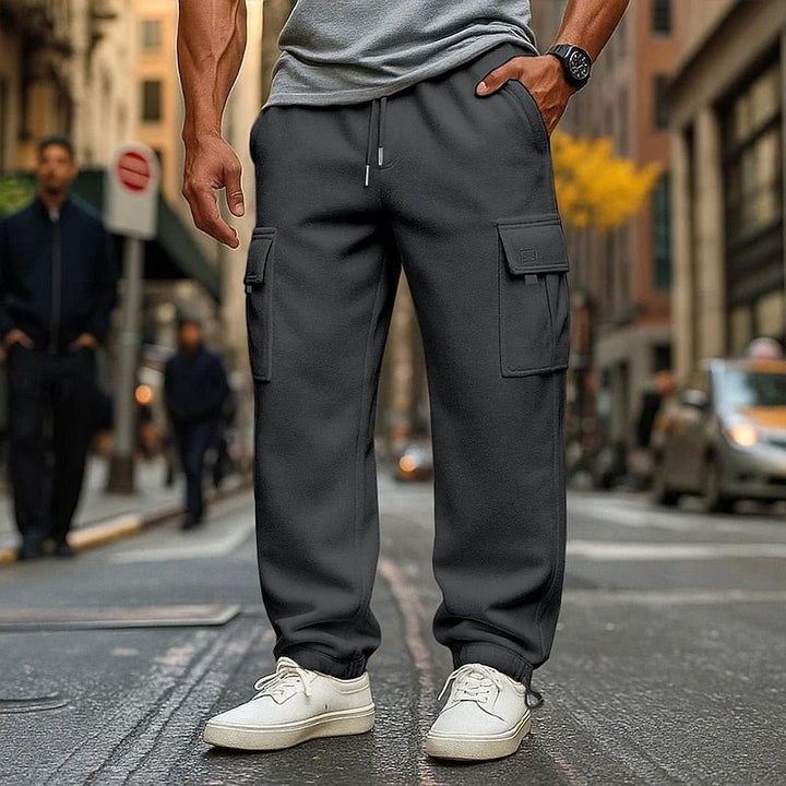 Men's Cargo Joggers with Elastic Drawstring Waist
