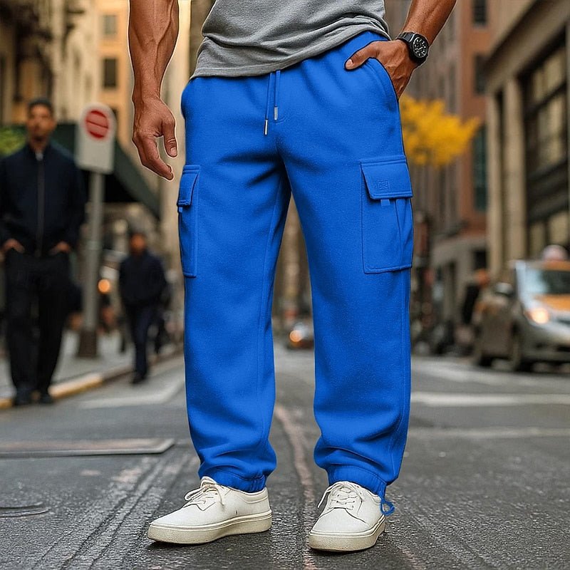 Men's Cargo Joggers with Elastic Drawstring Waist