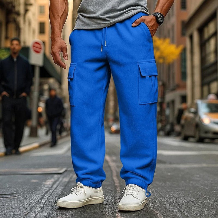 Men's Cargo Joggers with Elastic Drawstring Waist