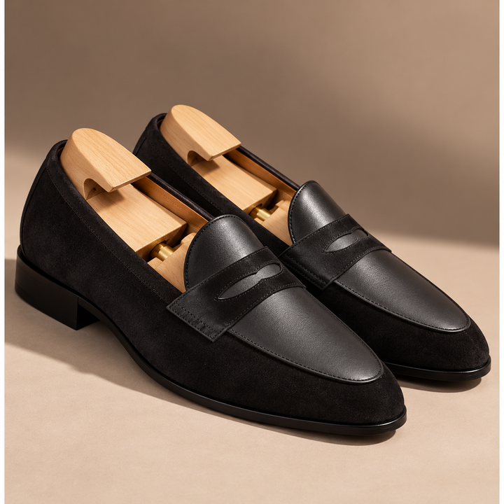 Men's Suede Penny Loafers with Orthopaedic Sole