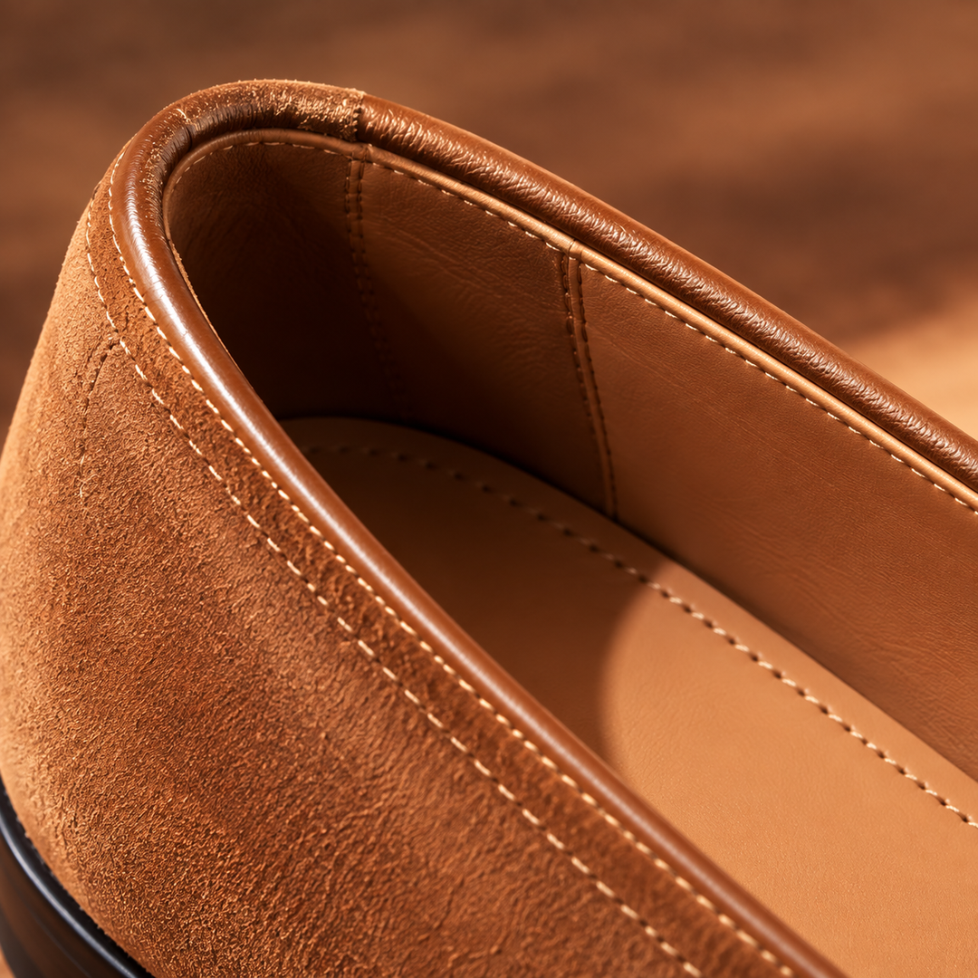 Men's Suede Penny Loafers with Orthopaedic Sole