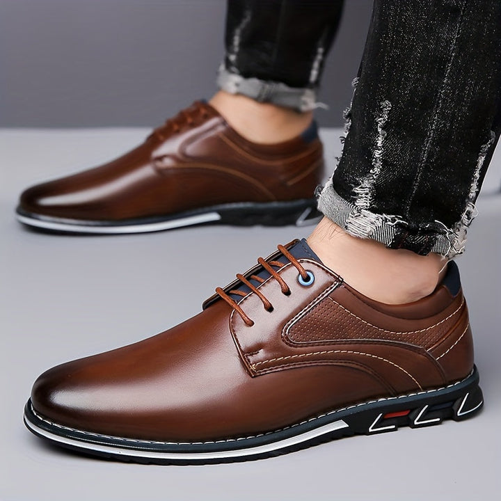 Men's Lace-Up Dress Shoes with Contrast Sole