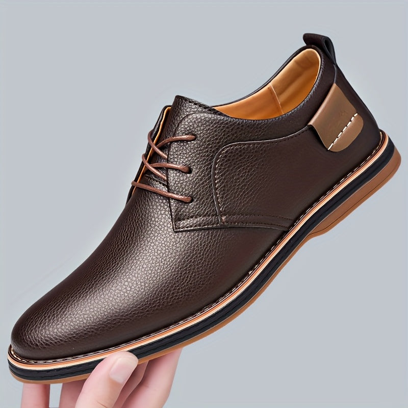 Men's Leather Lace-Up Derby Shoes in Classic Fit