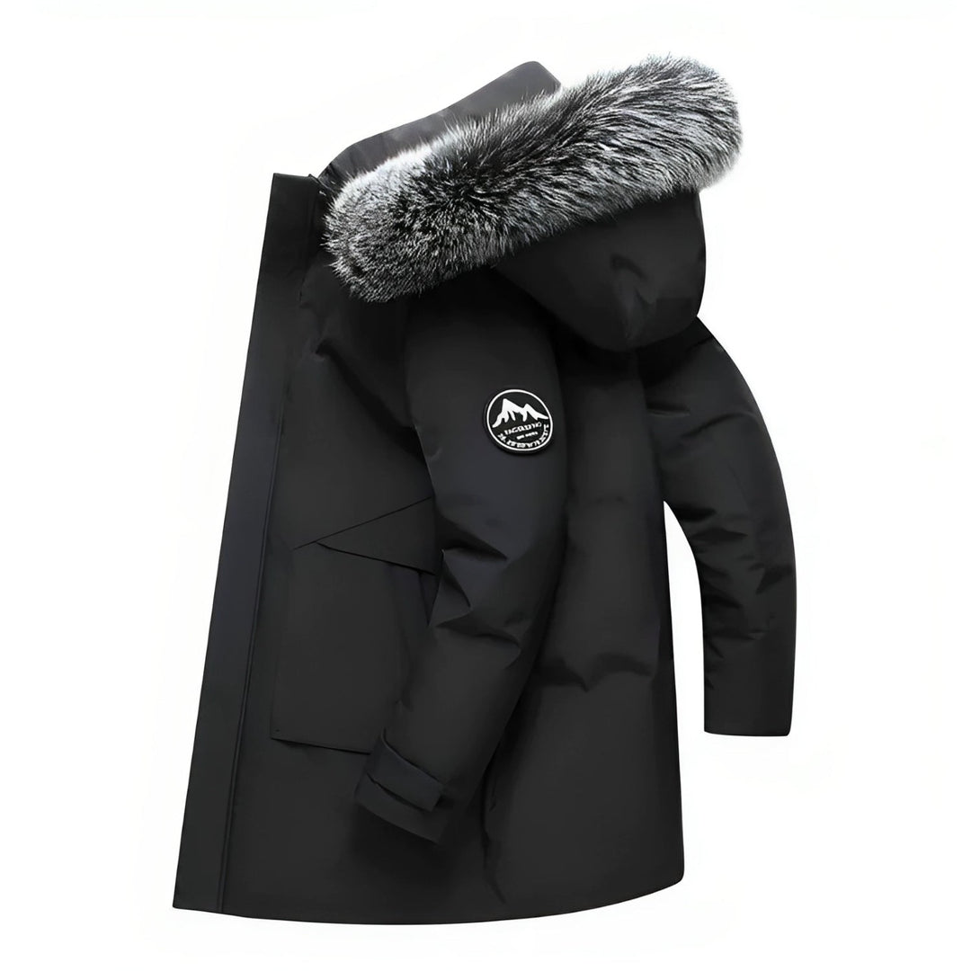 Men's Water-Repellent Winter Parka Jacket with Fur Hood