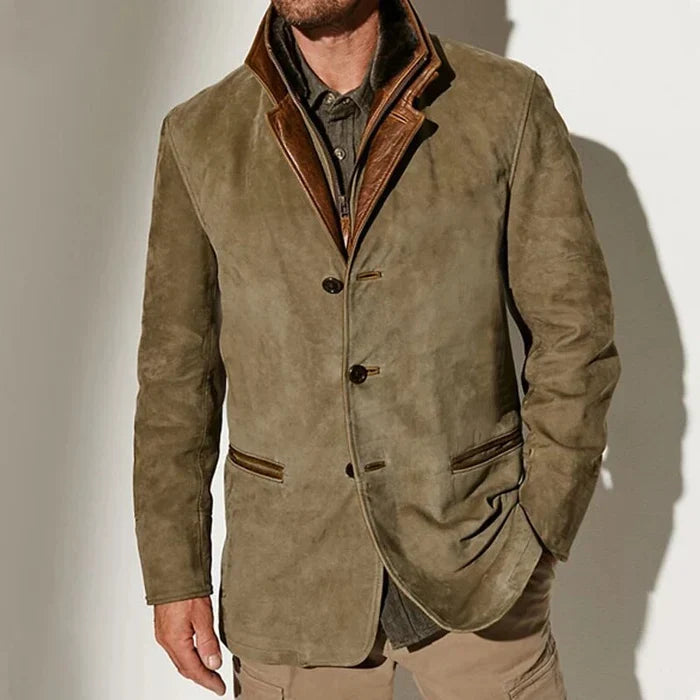 Men's Vintage-Inspired Winter Jacket with Stand Collar