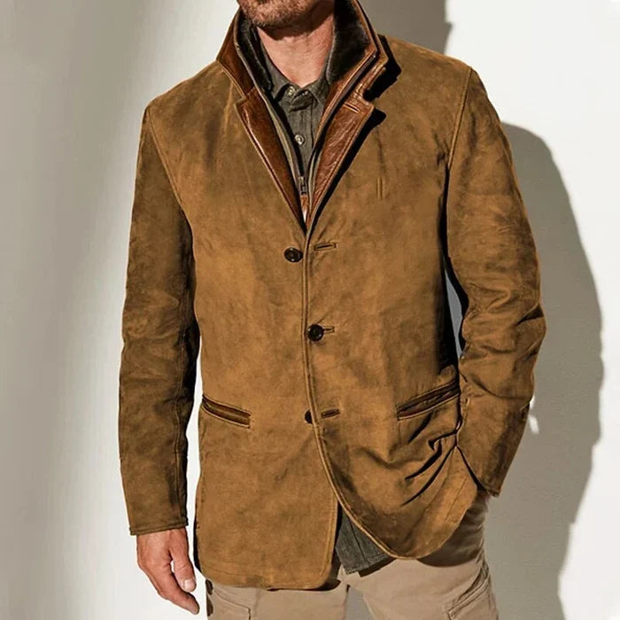 Men's Vintage-Inspired Winter Jacket with Stand Collar