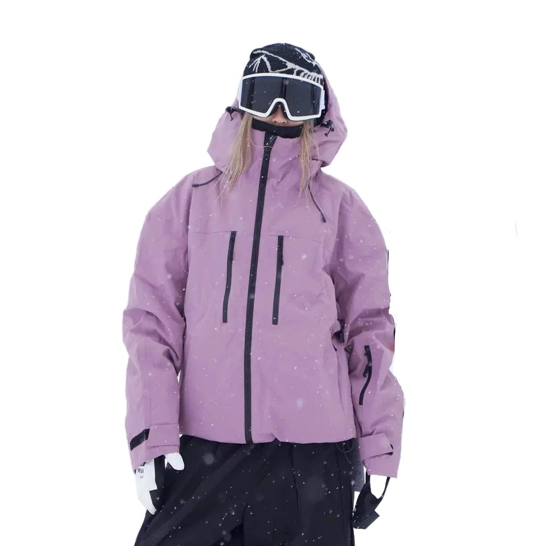 Snow Jacket with Attached Hood and Zip Pockets