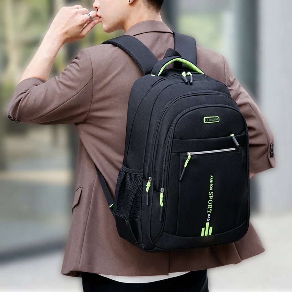 Men's Water-Resistant Laptop Backpack with Mesh Side Pockets